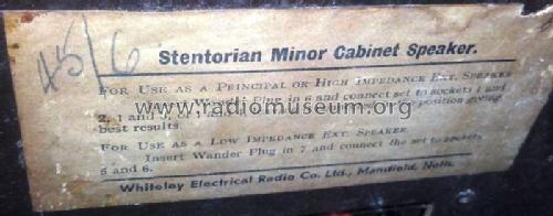 Stentorian Minor Cabinet Speaker; Whiteley Electrical (ID = 2065664) Speaker-P