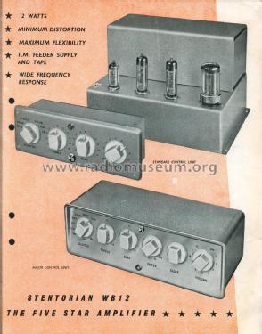 Stentorian 12 Watt Power Amplifier W.B.12; Whiteley Electrical (ID = 2763746) Ampl/Mixer