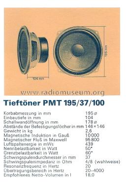 PMT 195/37/100; Wigo acustic, G. (ID = 2356436) Speaker-P