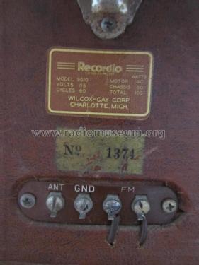 Recordio 9G10; Wilcox-Gay Corp.; (ID = 2071873) Radio