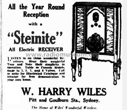 Steinite All Electric ; Wiles, W. Harry (ID = 2212569) Radio