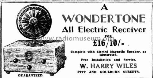 Wondertone All electric ; Wiles, W. Harry (ID = 2212247) Radio