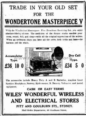 Wondertone Masterpiece 5 ; Wiles, W. Harry (ID = 2212238) Radio