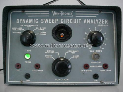 Dynamic Sweep Circuit Analyser 820; Winston Electronics (ID = 192048) Equipment