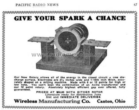 Rotary Spark Gap ; Wireless (ID = 1378476) Morse+TTY