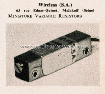 Reglohm Miniature Variable Resistors ; Wireless, A. Thomas; (ID = 2659996) Bauteil