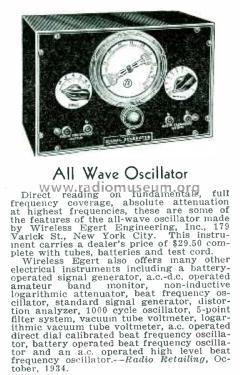 All Wave Oscillator ; Wireless Egert (ID = 2026681) Equipment