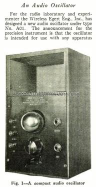 Audio Oscillator Type A01; Wireless Egert (ID = 2026404) Equipment