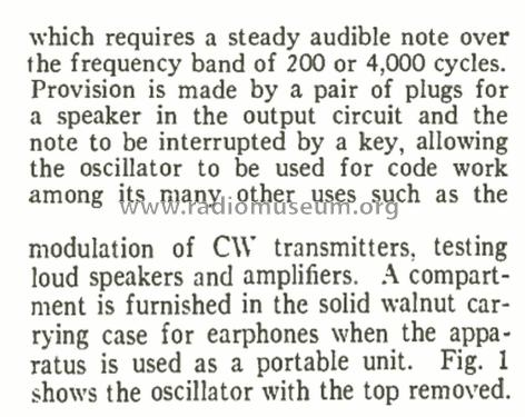 Audio Oscillator Type A01; Wireless Egert (ID = 2026405) Equipment