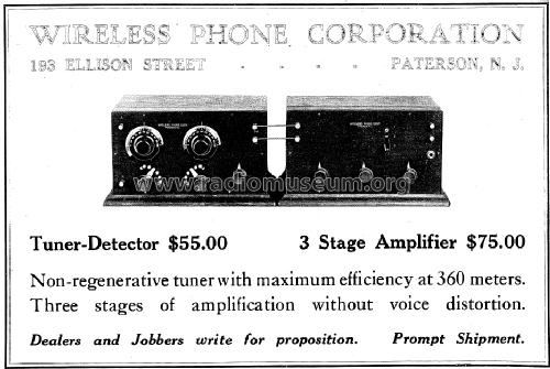 Tuner-Detector ; Wireless Phone Corp. (ID = 1239895) Radio