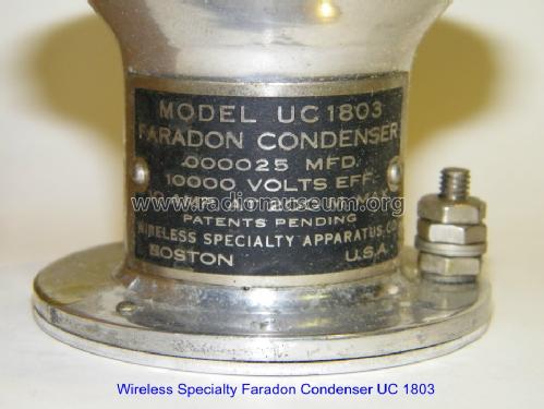 Faradon Condenser UC-1803; Wireless Specialty (ID = 961609) Radio part