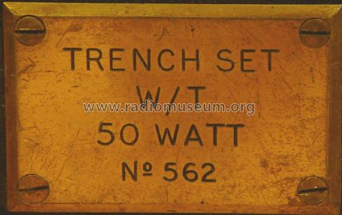 Trench Set W/T 50 Watt; Wireless Telegraphy (ID = 2320592) Commercial TRX