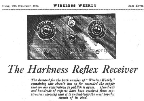 Harkness Reflex, 2 Valve ; Wireless Weekly (ID = 2676498) Bausatz