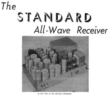 Standard All Wave Receiver ; Wireless Weekly (ID = 2682624) Bausatz