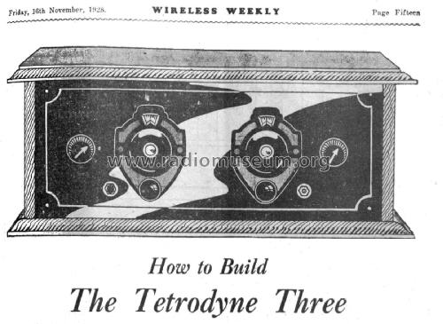 Tetrodyne Three ; Wireless Weekly (ID = 2686591) Kit