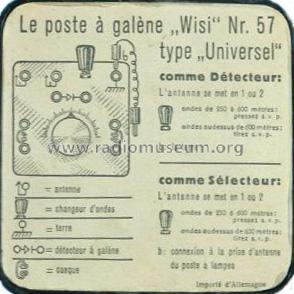 Detektor-Empfänger 57 Universal; Wisi Wilh. Sihn; (ID = 395977) Crystal