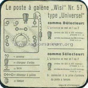 Detektor-Empfänger 57 Universal; Wisi Wilh. Sihn; (ID = 395977) Galena