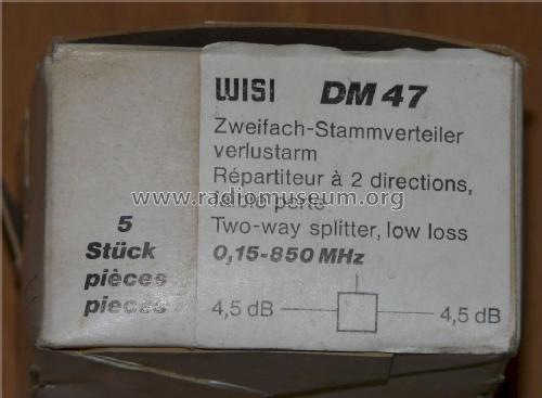 Zweifach-Stammverteiler verlustarm DM 47; Wisi Wilh. Sihn; (ID = 1705855) Radio part