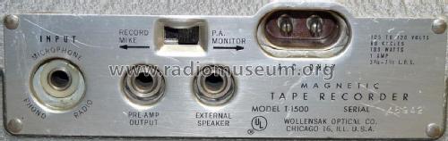 Magnetic-Tape-Recorder T1500; Wollensak 3M; St. (ID = 831544) Enrég.-R