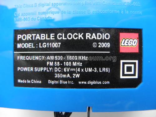 Lego Portable Clock Radio LG11007; Digital Blue Inc.; (ID = 1148402) Radio