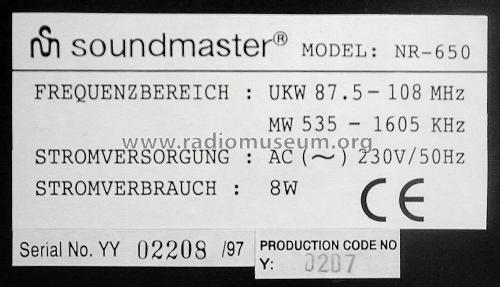 Soundmaster NR-650; Wörlein GmbH; (ID = 2387916) Radio