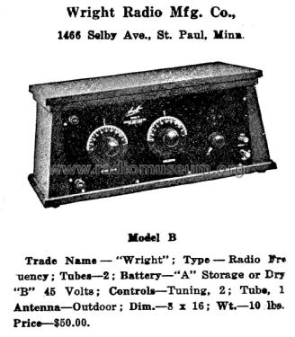 Wright B; Wright Radio (ID = 1954423) Radio