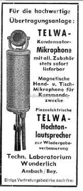 Telwa VA3; Wunderlich, (ID = 1292993) Microphone/PU