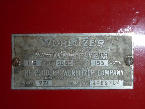 771 ; Wurlitzer Co., The (ID = 1396409) Ampl/Mixer