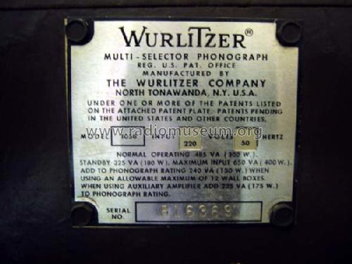 Jukebox 1050; Wurlitzer Co., The (ID = 414734) Reg-Riprod