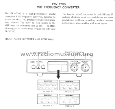 VHF-Converter FRV-7700; Yaesu-Musen Co. Ltd. (ID = 3042095) Adaptor