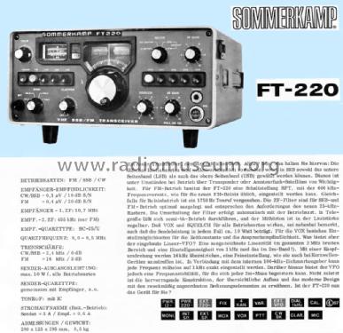 FT-220; Yaesu-Musen Co. Ltd. (ID = 744434) Amat TRX