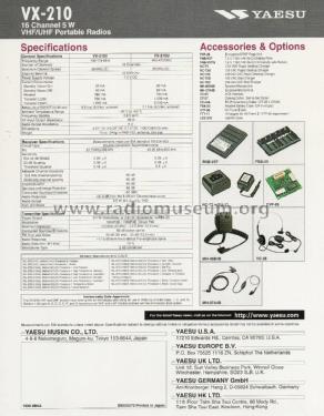 Transceptor portatil UHF VX-210U; Yaesu-Musen Co. Ltd. (ID = 2638139) Commercial TRX