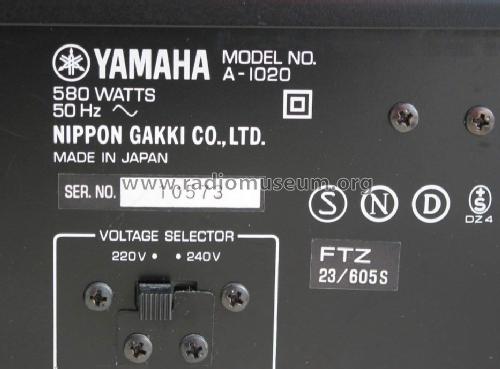 A-1020; Yamaha Co.; (ID = 1202837) Ampl/Mixer