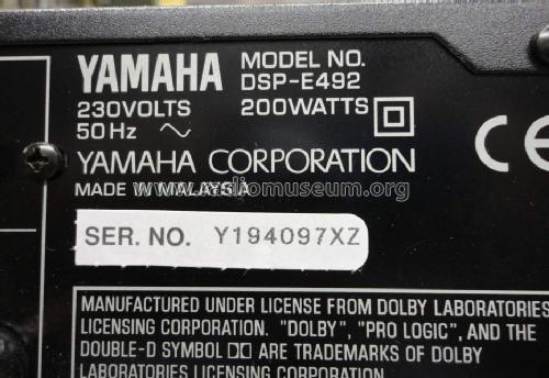 Natural Sound AV Processor/Amplifier DSP-E492; Yamaha Co.; (ID = 1479506) Ampl/Mixer