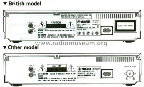 Natural Sound Comp. Disc Player CD-M77; Yamaha Co.; (ID = 551148) R-Player