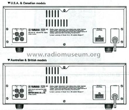 Natural Sound Stereo Double Cassette Deck K-M77; Yamaha Co.; (ID = 551095) Ton-Bild