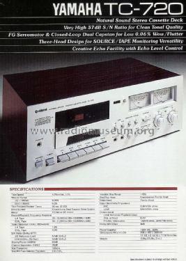 Natural Sound Stereo Cassette Deck TC-720; Yamaha Co.; (ID = 1603144) R-Player