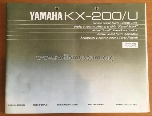 Natural Sound Stereo Cassette Deck KX-200; Yamaha Co.; (ID = 2852829) R-Player