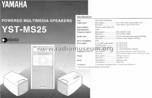 Powered Multimedia Speakers YST-MS25; Yamaha Co.; (ID = 804760) Speaker-P