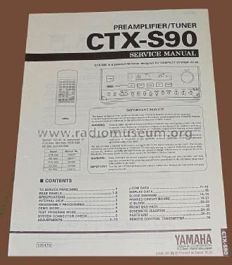 Preamplifier/Tuner CTX-S90; Yamaha Co.; (ID = 1771970) Radio