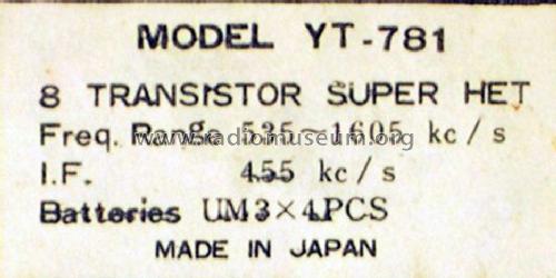 Captain Deluxe 8 Transistor YT-781 ; Yashima Electric (ID = 1680553) Radio