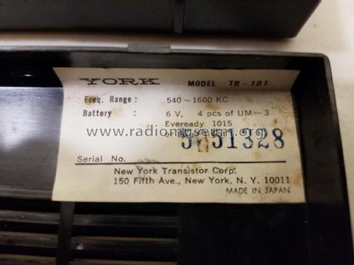 10 Transistor TR-101 ; York New York (ID = 3025378) Radio
