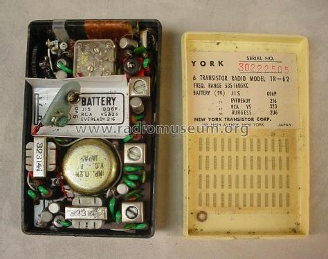 Six Transistor TR-62; York New York (ID = 1646284) Radio