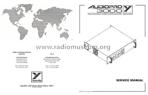 Stereo Power Amplifier Audiopro 3000; Yorkville Sound; (ID = 1928328) Ampl/Mixer
