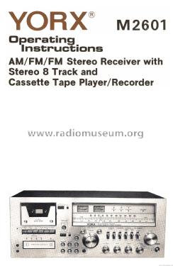 FM-AM Multiplex Receiver Stereo Cassette-8 Track Recorder M2601; Yorx Electronics; (ID = 1883003) Radio