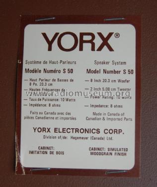 S 50 ; Yorx Electronics; (ID = 2386192) Lautspr.-K