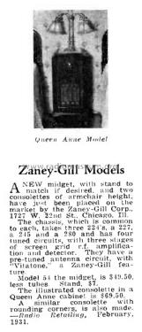 Queen Anne Consolette 54 ; Zaney-Gill Corp., S. (ID = 2681956) Radio