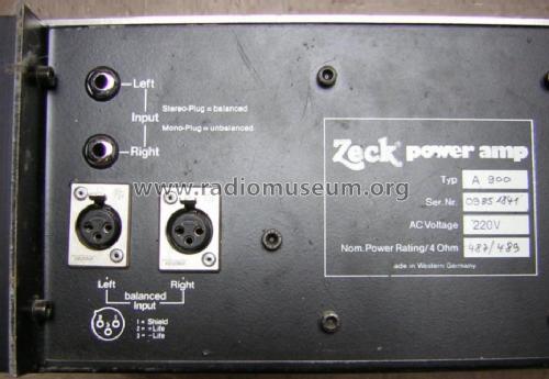 A900; Zeck Audio Iberica, (ID = 502420) Ampl/Mixer