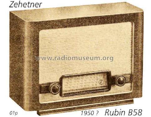 Rubin B58; Zehetner Radiobau- (ID = 2573) Radio