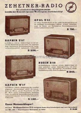 Saphir U57; Zehetner Radiobau- (ID = 1138353) Radio